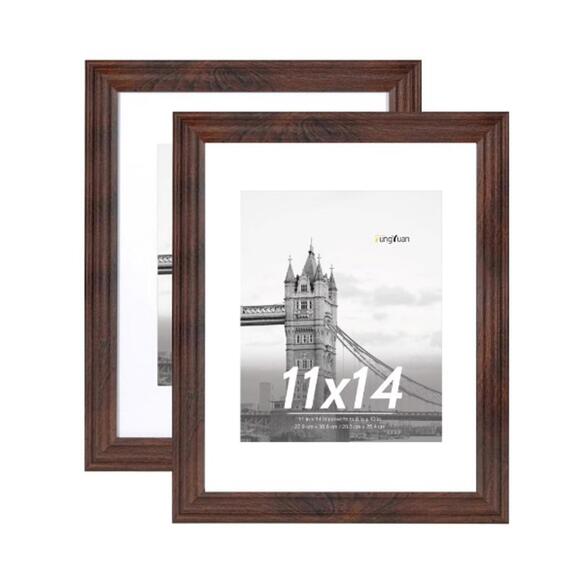 SET OF 2-11IN X 14IN WOOD FRAMES - Picture 1 of 2